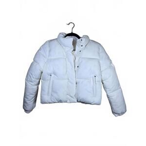 Amazon Essentials Girls' Cropped Puffer Jacket, Eggshell White, X-Large